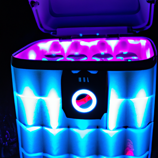 A Yeti cooler with LED lights installed for a unique light-up effect